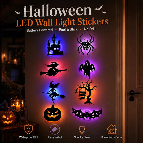 🔥Last Day Promotion 60% OFF|🎃 Halloween LED Silhouette Wall Light Stickers（upsell）