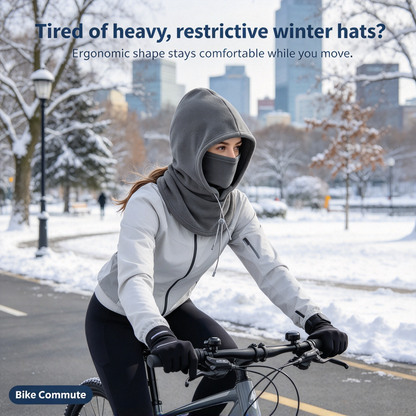 🔥LAST DAY PROMOTION - 50% OFF❄️ 2-Piece Integrated Flannel Warm Face Mask & Hat（upsell）