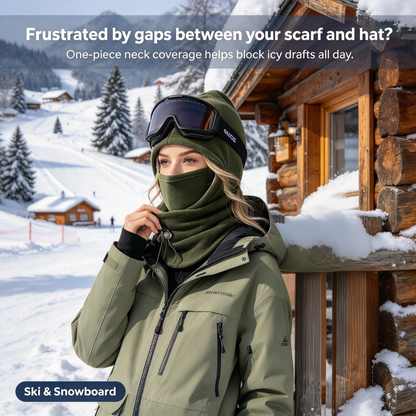 🔥LAST DAY PROMOTION - 50% OFF❄️ 2-Piece Integrated Flannel Warm Face Mask & Hat（upsell）