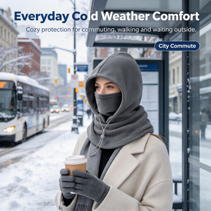 🔥LAST DAY PROMOTION - 50% OFF❄️ 2-Piece Integrated Flannel Warm Face Mask & Hat（upsell）